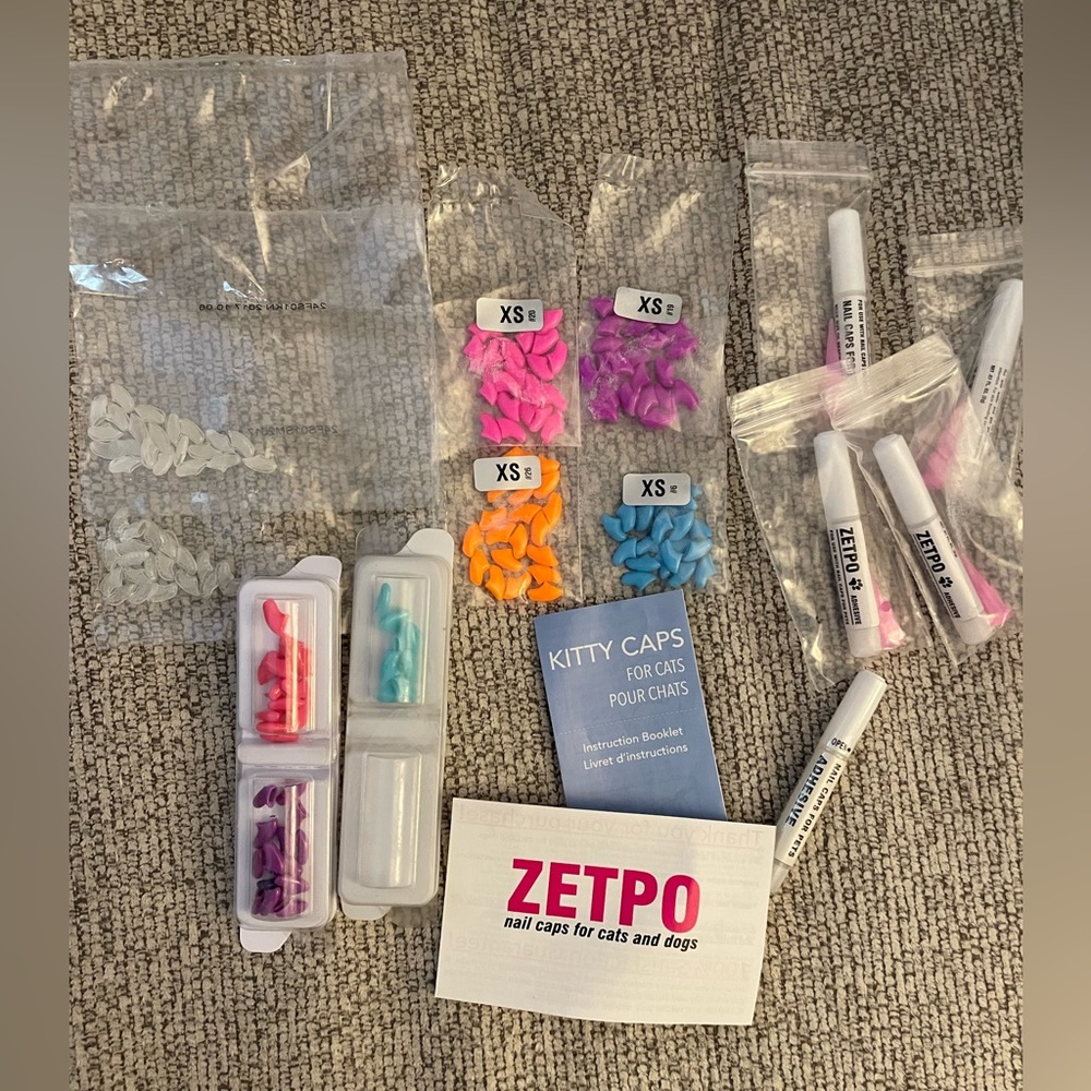 Kitten/Cat Nail Caps plus glue Bundle